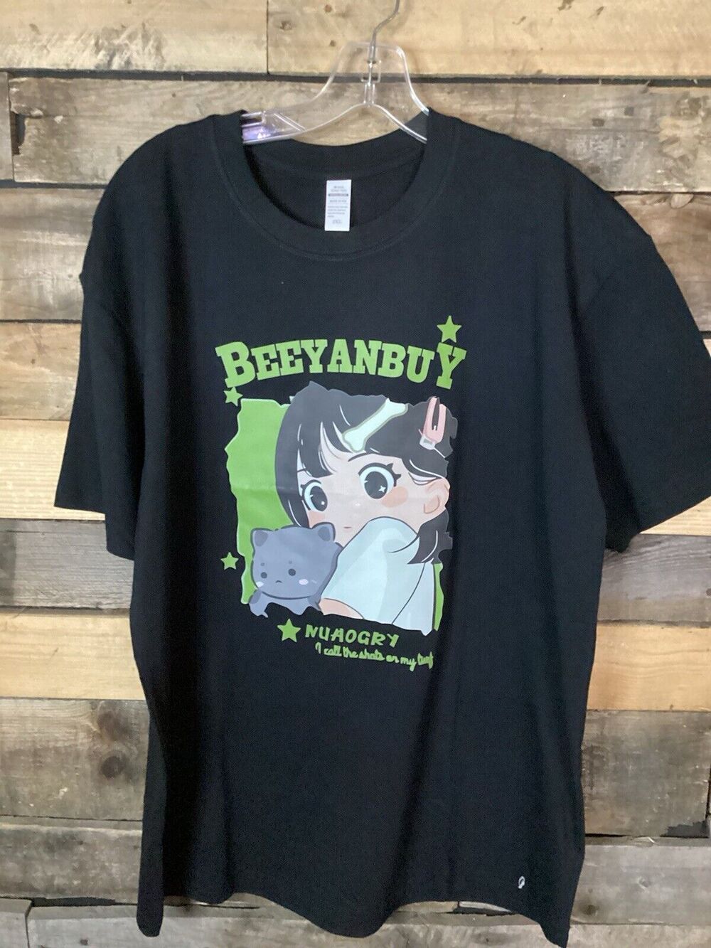 Unisex Beeyanbuy Black T-Shirt Tee 2XL Anime